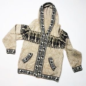 Alpaca Beige Zippered Hoodie from Bolivia